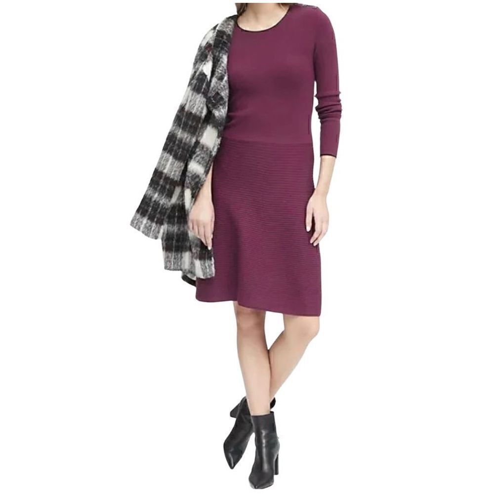 Banana Republic NWT burgundy long sleeve tipped sweater dress size L